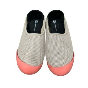 MAHABIS Classic Summer Slippers Womens 38 or 7.5 Gray Peach Slip on